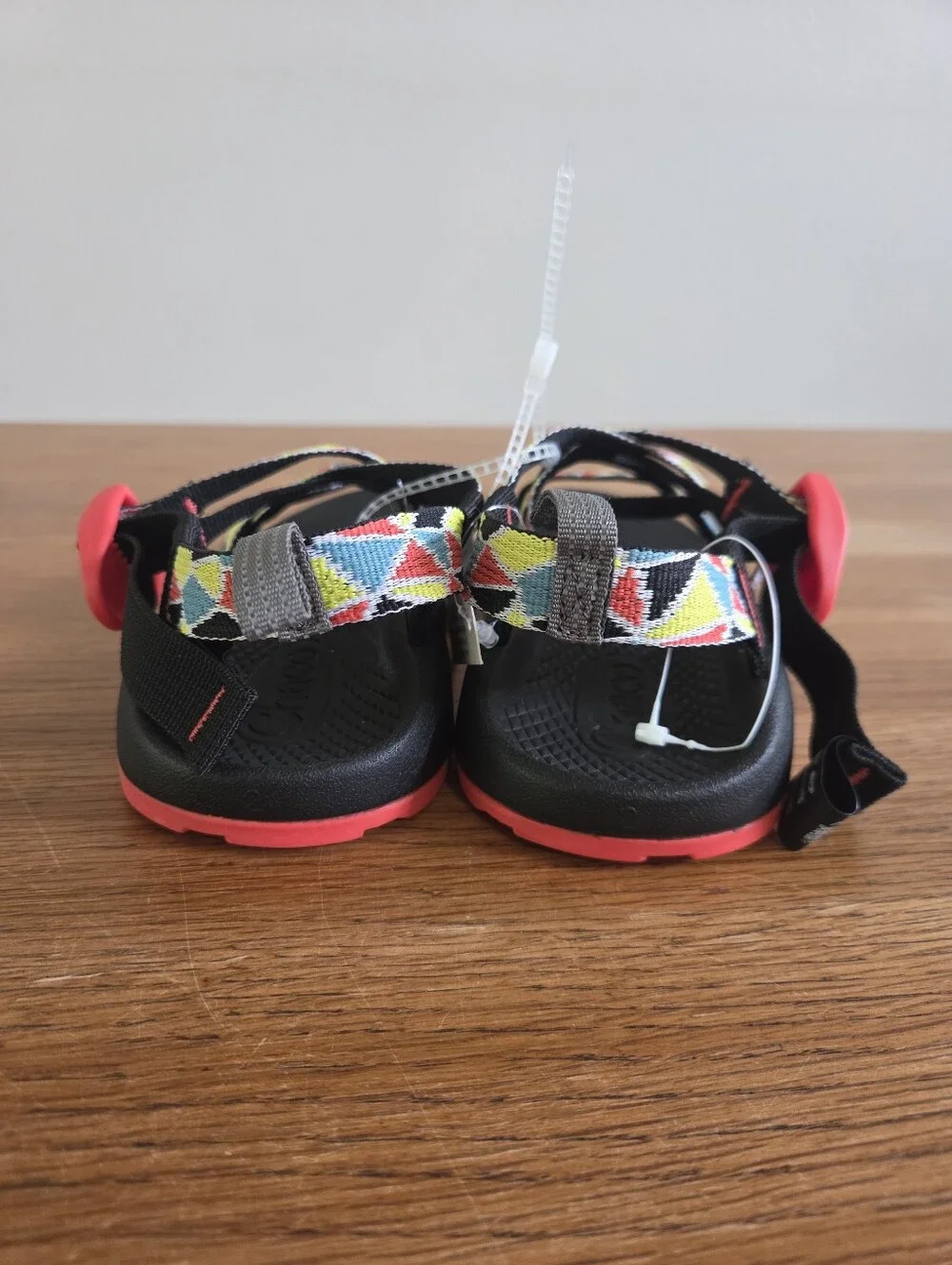 NWOT Chaco Kids ZX/1 Ecotread Sandal Size 2 Blue Yellow Red Black Geometric
